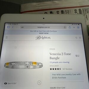 Brighton Venezia 2 toned bangle bracelet.  never worn